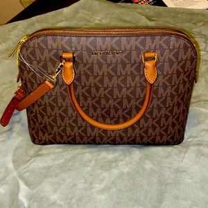 Brown monogram Michael Kors purse NWT
